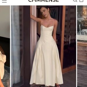 Pleated Cami Long Dress Commense